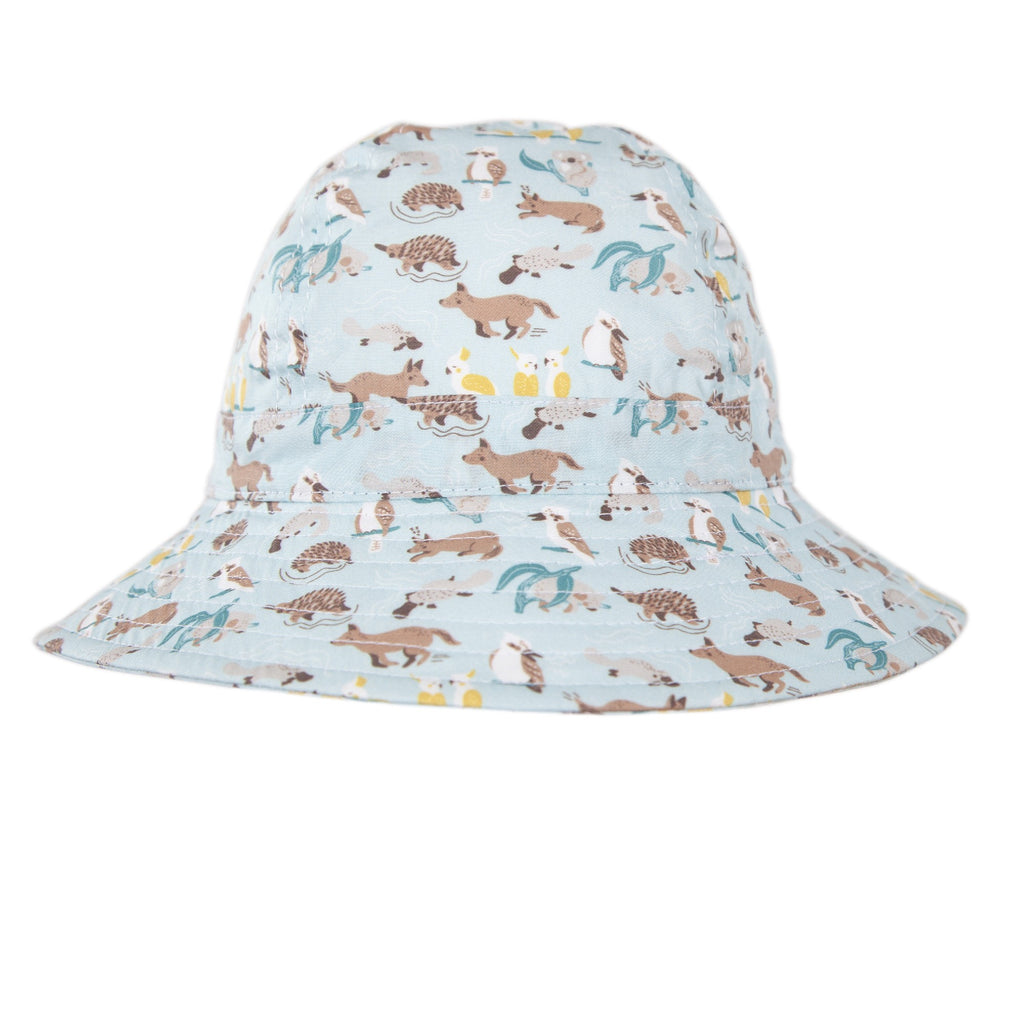 Acorn Kids Wide Brim Hat - Aussie Bush Friends [SZ:XS 46cm (0-9mths)]