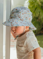 Load image into Gallery viewer, Acorn Kids Wide Brim Hat - Aussie Bush Friends [SZ:XS 46cm (0-9mths)]
