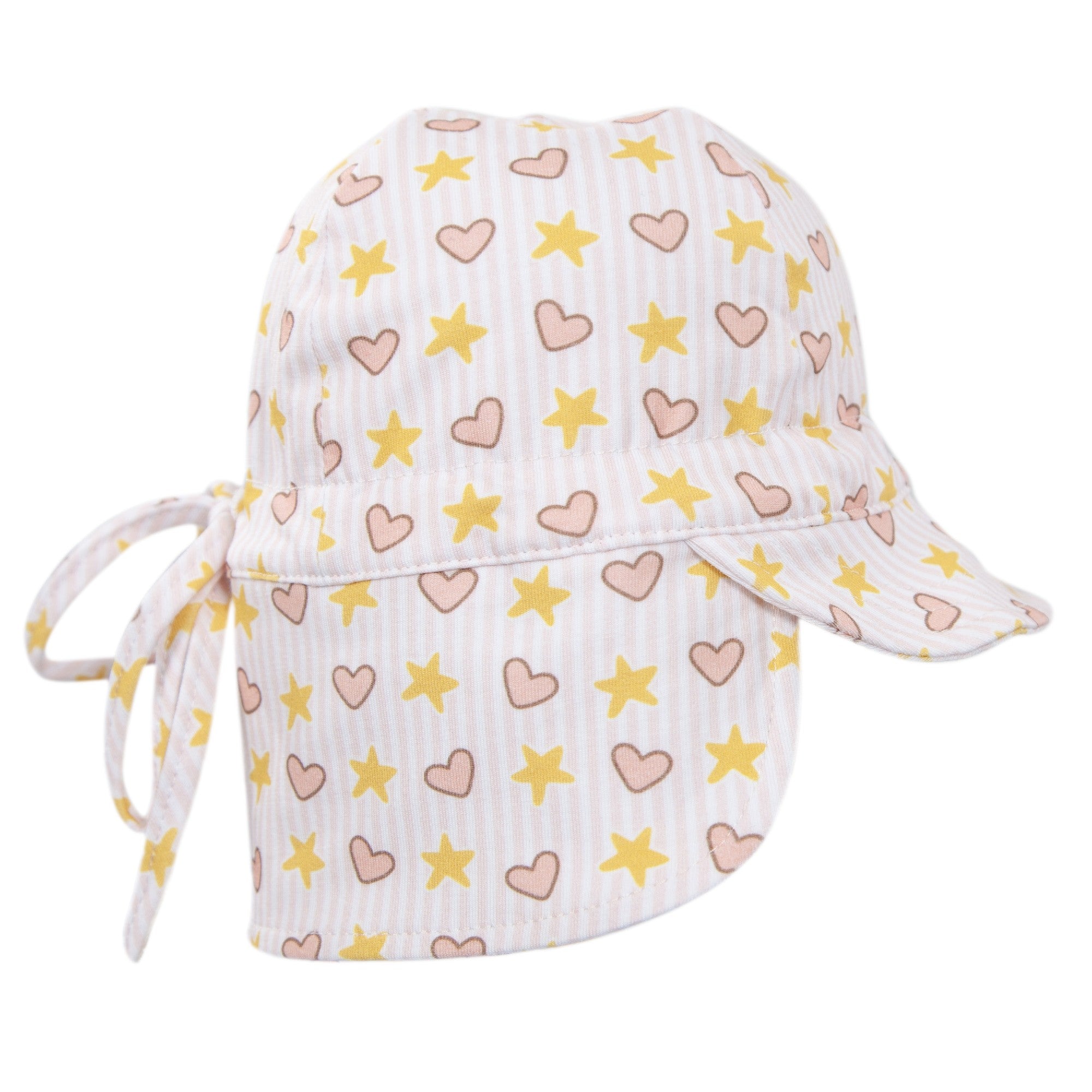 Acorn Kids Flap Hat - Love & Stars [SZ:XS 46cm (0-9mths)]