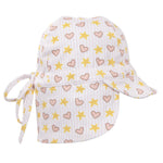 Load image into Gallery viewer, Acorn Kids Flap Hat - Love &amp; Stars [SZ:XS 46cm (0-9mths)]
