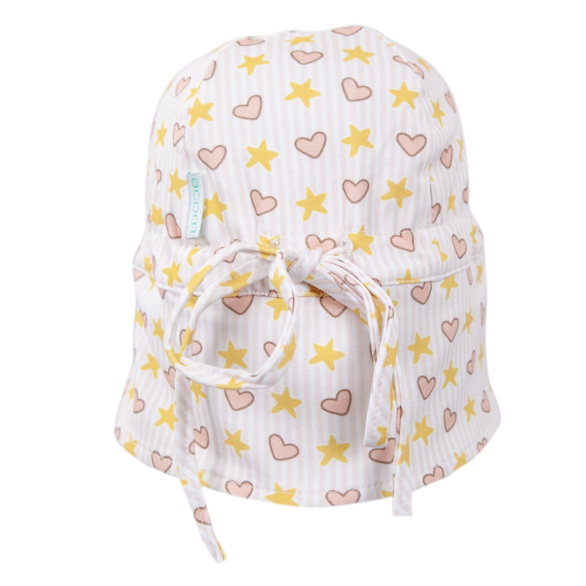Acorn Kids Flap Hat - Love & Stars [SZ:XS 46cm (0-9mths)]