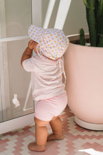 Load image into Gallery viewer, Acorn Kids Flap Hat - Love &amp; Stars [SZ:XS 46cm (0-9mths)]
