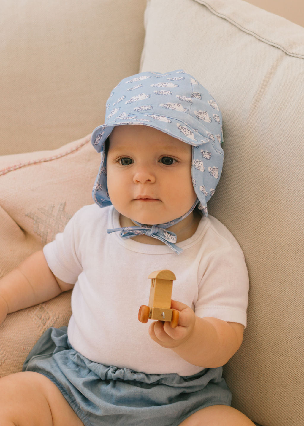Acorn Kids Flap Hat - Clouds [SZ:XS 46cm (0-9mths)]