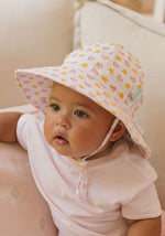 Load image into Gallery viewer, Acorn Kids Stretch Cotton Wide Brim Sunhat - Love &amp; Stars [SZ:XS 46cm (0-9mths)]
