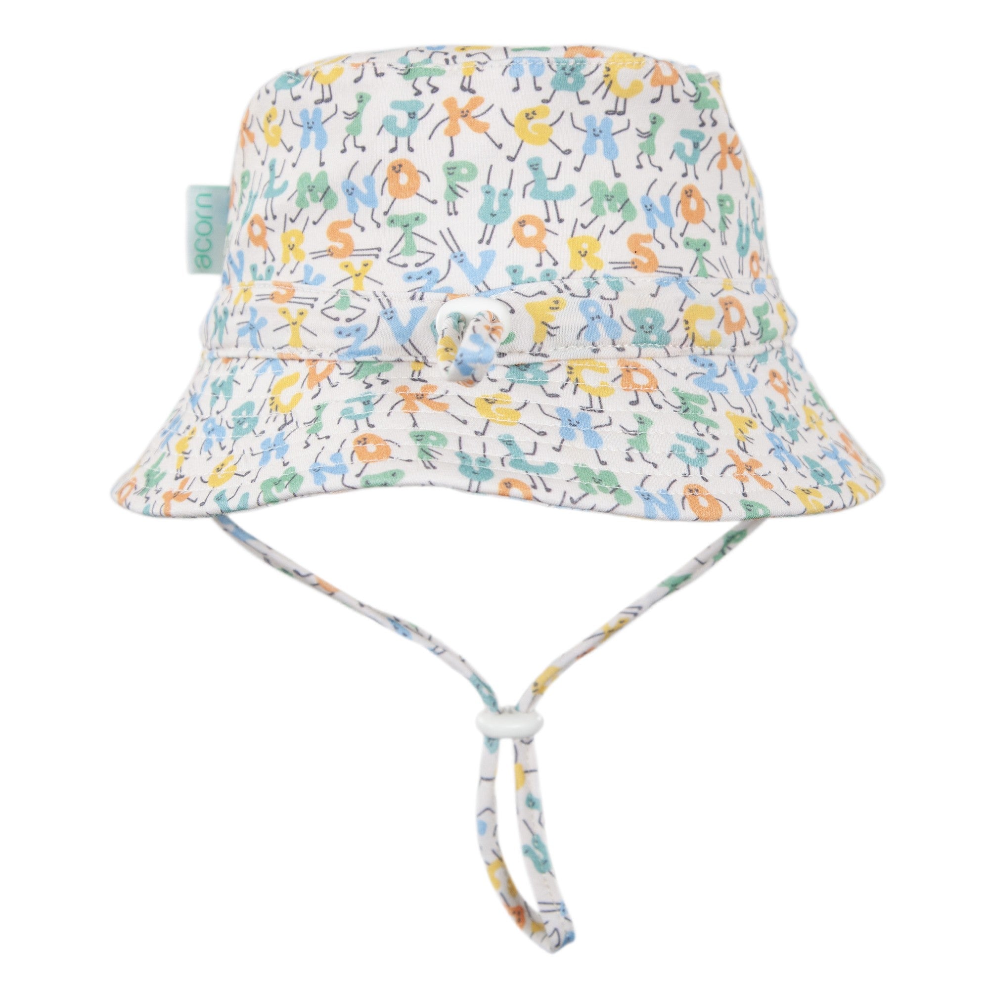 Acorn Kids Stretch Cotton Wide Brim Sunhat - ABC's [SZ:XS 46cm (0-9mths)]