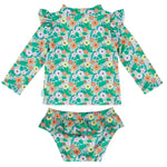 Load image into Gallery viewer, Acorn Kids UPF50+ Rashie Zip Top &amp; Bottoms - Eden [SZ:1]
