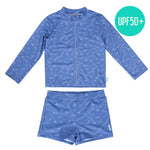 Load image into Gallery viewer, Acorn Kids UPF50+ Rashie Zip Top &amp; Bottoms - Gone Fishing [SZ:1]
