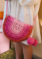 Load image into Gallery viewer, Acorn Kids Straw Bag - Rainbow (Red/Pink)
