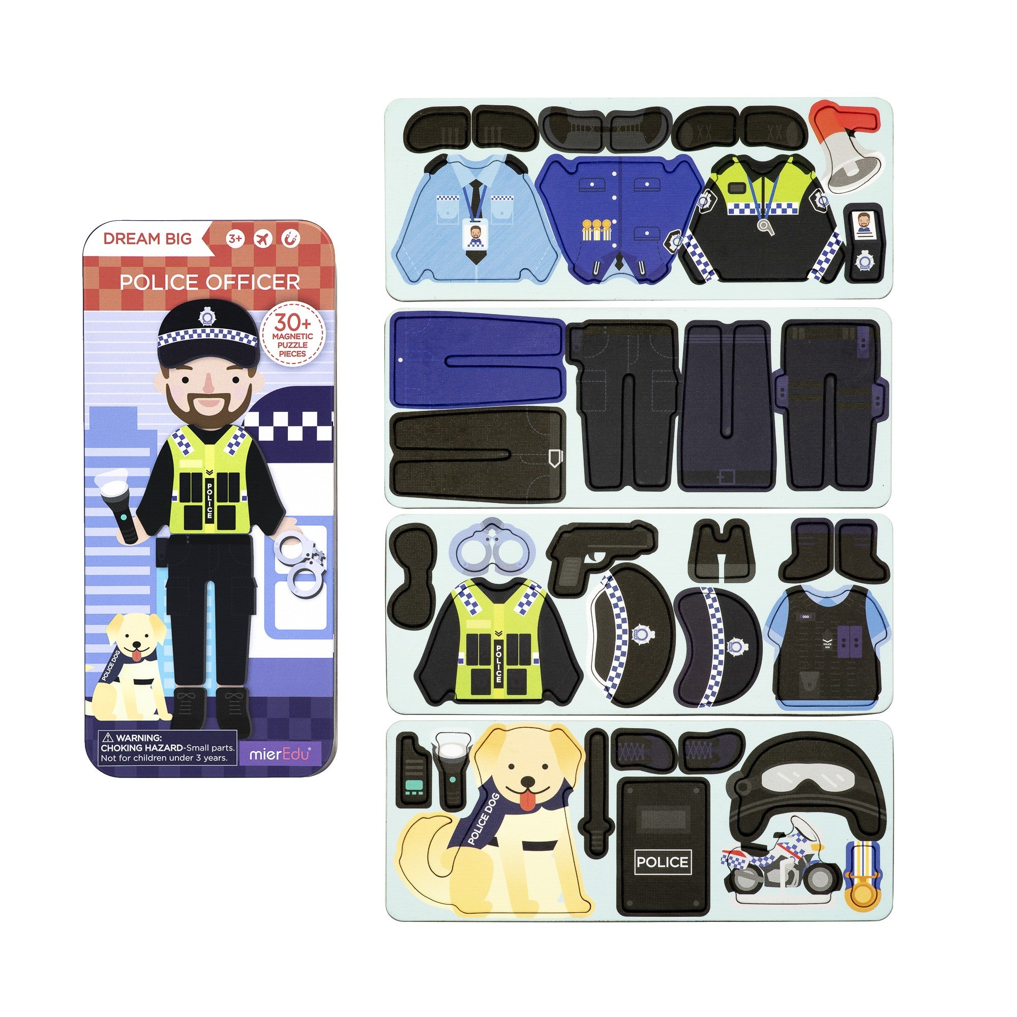 mierEdu Travel Magnetic Puzzle Box - Police Officer
