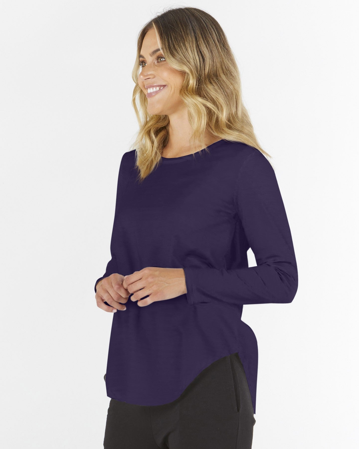 Betty Basics Megan Long Sleeve Top - Navy