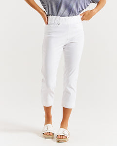 Betty Basics Crop Bengaline Pant - White [CLR:WHITE  SZ:10]