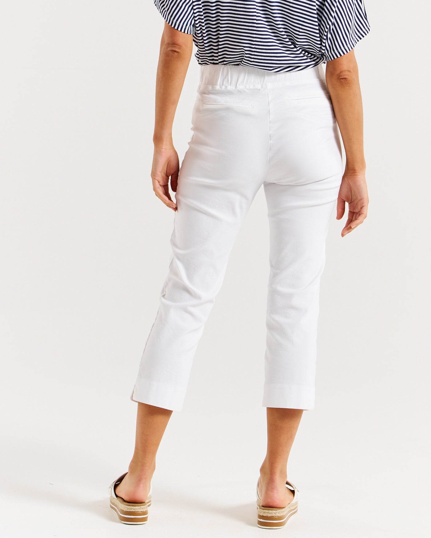 Betty Basics Crop Bengaline Pant - White [CLR:WHITE  SZ:10]