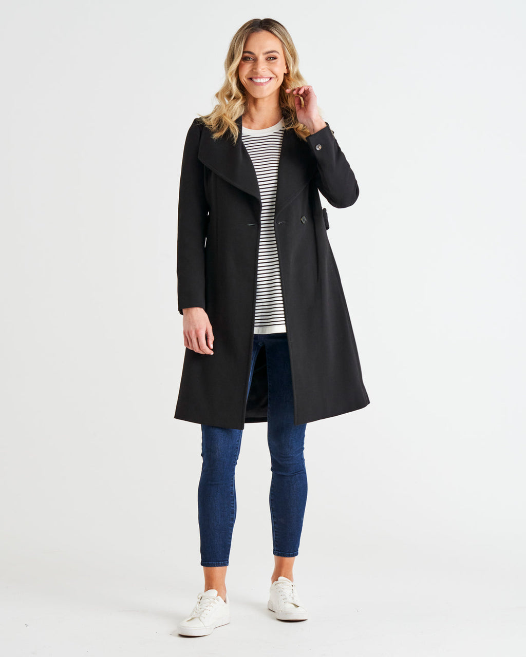 Betty Basics Christina Wrap Coat - Black [CLR:BLACK SZ:8]