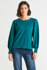 Load image into Gallery viewer, Betty Basics Charlotte Balloon Sleeve Knit Jumper [CLR:Classic Teal SZ:8]
