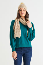 Load image into Gallery viewer, Betty Basics Charlotte Balloon Sleeve Knit Jumper [CLR:Classic Teal SZ:8]
