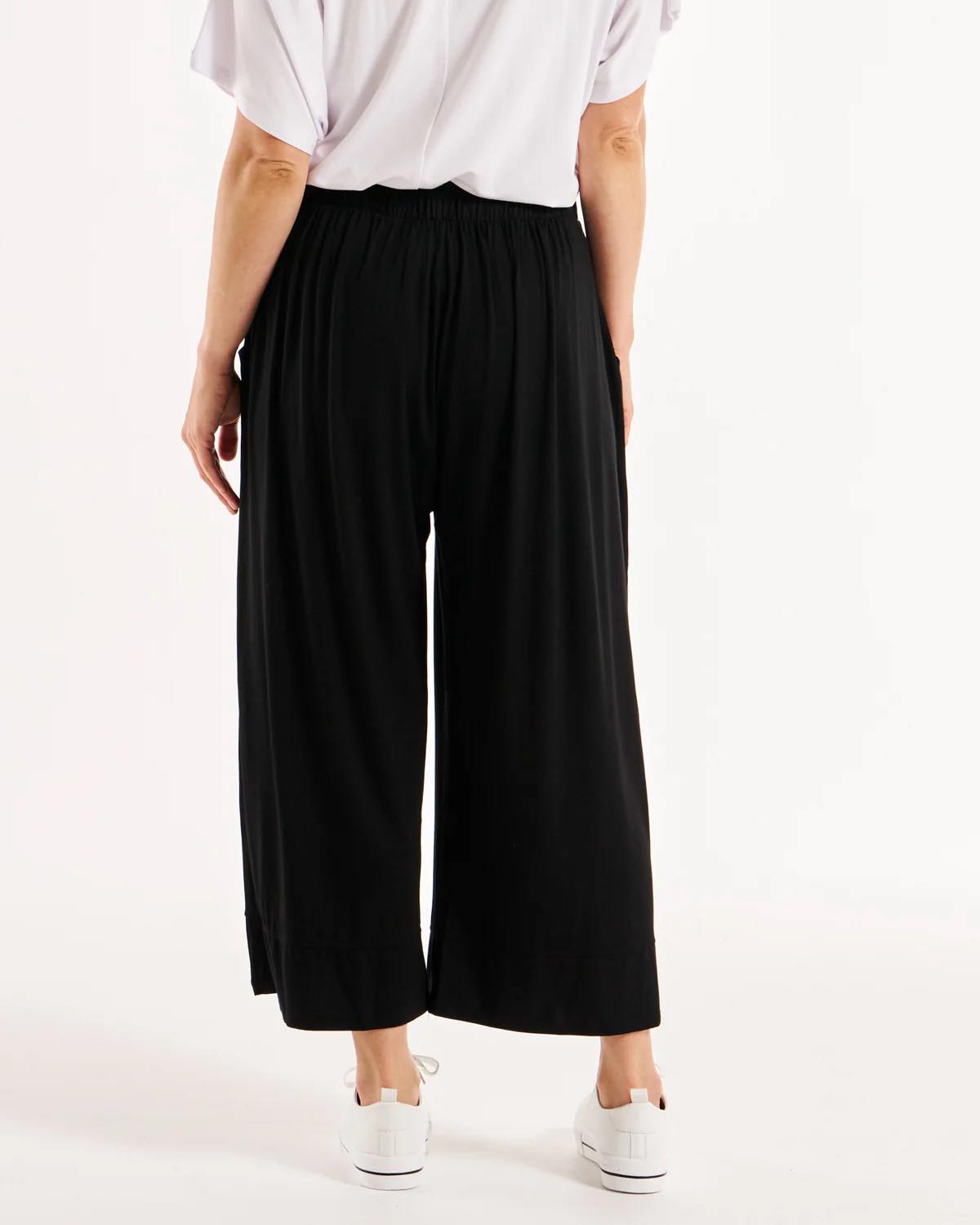 Betty Basics Astrid Bamboo Wide Leg Pant - Black [CLR:BLACK SZ:8]