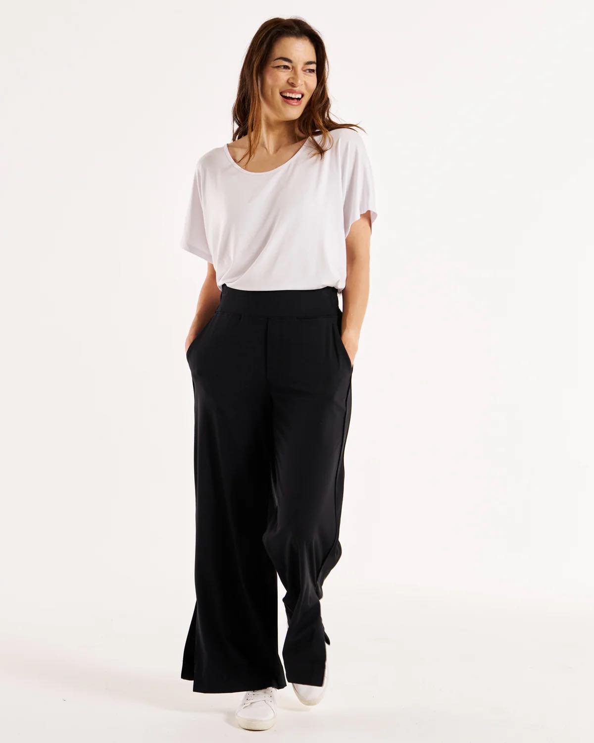 Betty Basics Venus Satin Pant - Black [CLR:BLACK SZ:8]