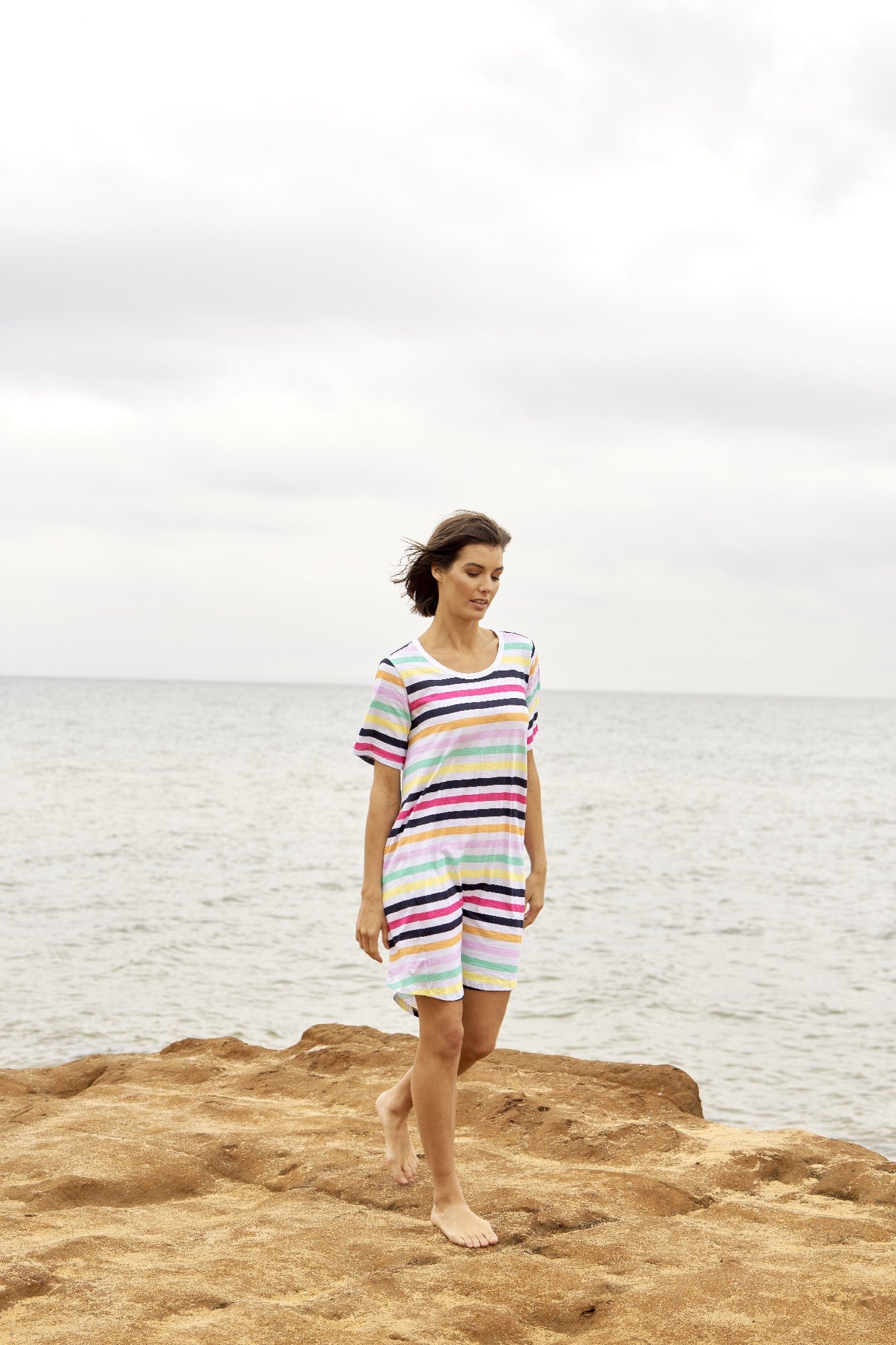 Betty Basics Nyree Dress - Rainbow Stripe [CLR:RAINBOW STRIPE SZ:10]