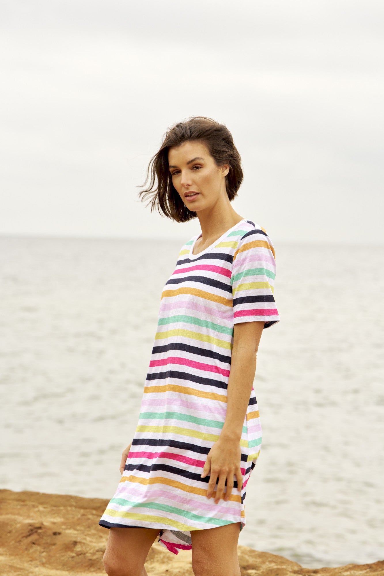 Betty Basics Nyree Dress - Rainbow Stripe [CLR:RAINBOW STRIPE SZ:10]