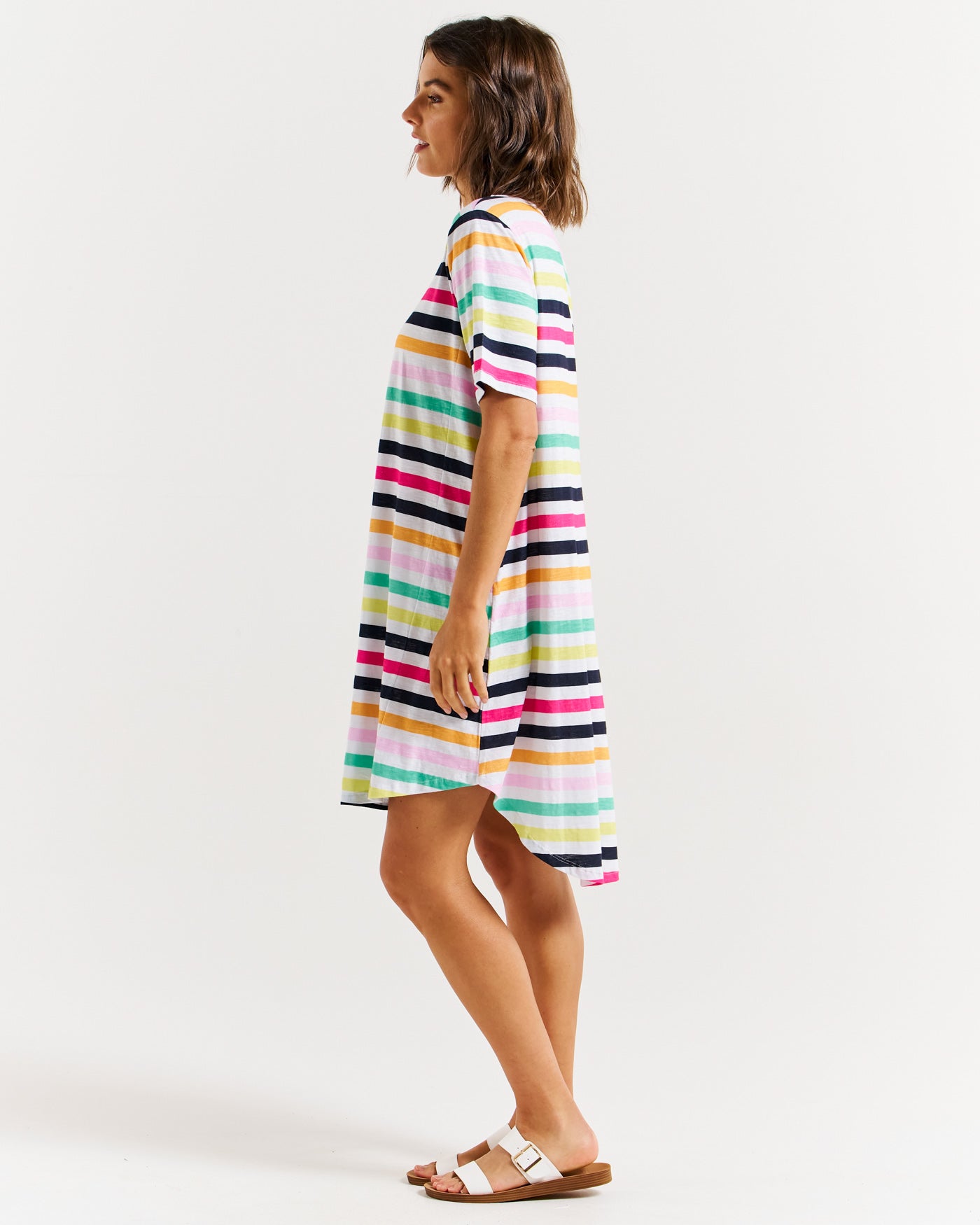 Betty Basics Nyree Dress - Rainbow Stripe [CLR:RAINBOW STRIPE SZ:10]