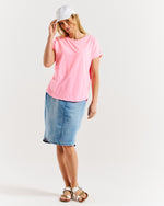 Load image into Gallery viewer, Betty Basics Hailey Short Sleeve Top - Bright Pink [CLR:BRIGHT PINK SZ:10]
