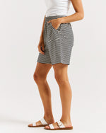 Load image into Gallery viewer, Betty Basics Harvard Short - Cream &amp; Black Stripe [CLR:CREAM &amp; BLACK STRIPE SZ:10]
