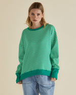 Load image into Gallery viewer, Betty Basics Cove Sweat - Green Stripe [CLR:GREEN STRIPE SZ:8]
