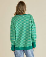 Load image into Gallery viewer, Betty Basics Cove Sweat - Green Stripe [CLR:GREEN STRIPE SZ:8]

