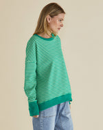 Load image into Gallery viewer, Betty Basics Cove Sweat - Green Stripe [CLR:GREEN STRIPE SZ:8]
