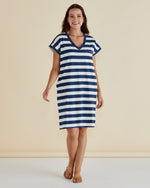 Load image into Gallery viewer, Betty Basics Zena T-Shirt Dress - Navy Bold Stripe [CLR:NAVY BOLD STRIPE SZ:6]
