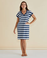 Load image into Gallery viewer, Betty Basics Zena T-Shirt Dress - Navy Bold Stripe [CLR:NAVY BOLD STRIPE SZ:6]
