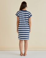 Load image into Gallery viewer, Betty Basics Zena T-Shirt Dress - Navy Bold Stripe [CLR:NAVY BOLD STRIPE SZ:6]
