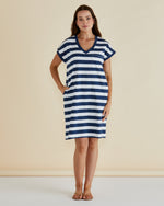Load image into Gallery viewer, Betty Basics Zena T-Shirt Dress - Navy Bold Stripe [CLR:NAVY BOLD STRIPE SZ:6]
