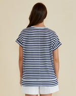 Load image into Gallery viewer, Betty Basics Shirley Short Sleeve Tee - Navy Stripe [SZ:6]
