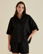 Load image into Gallery viewer, Betty Basics Lynwood Linen Shirt - Black [CLR:BLACK SZ:10]
