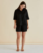 Load image into Gallery viewer, Betty Basics Lynwood Linen Shirt - Black [CLR:BLACK SZ:10]
