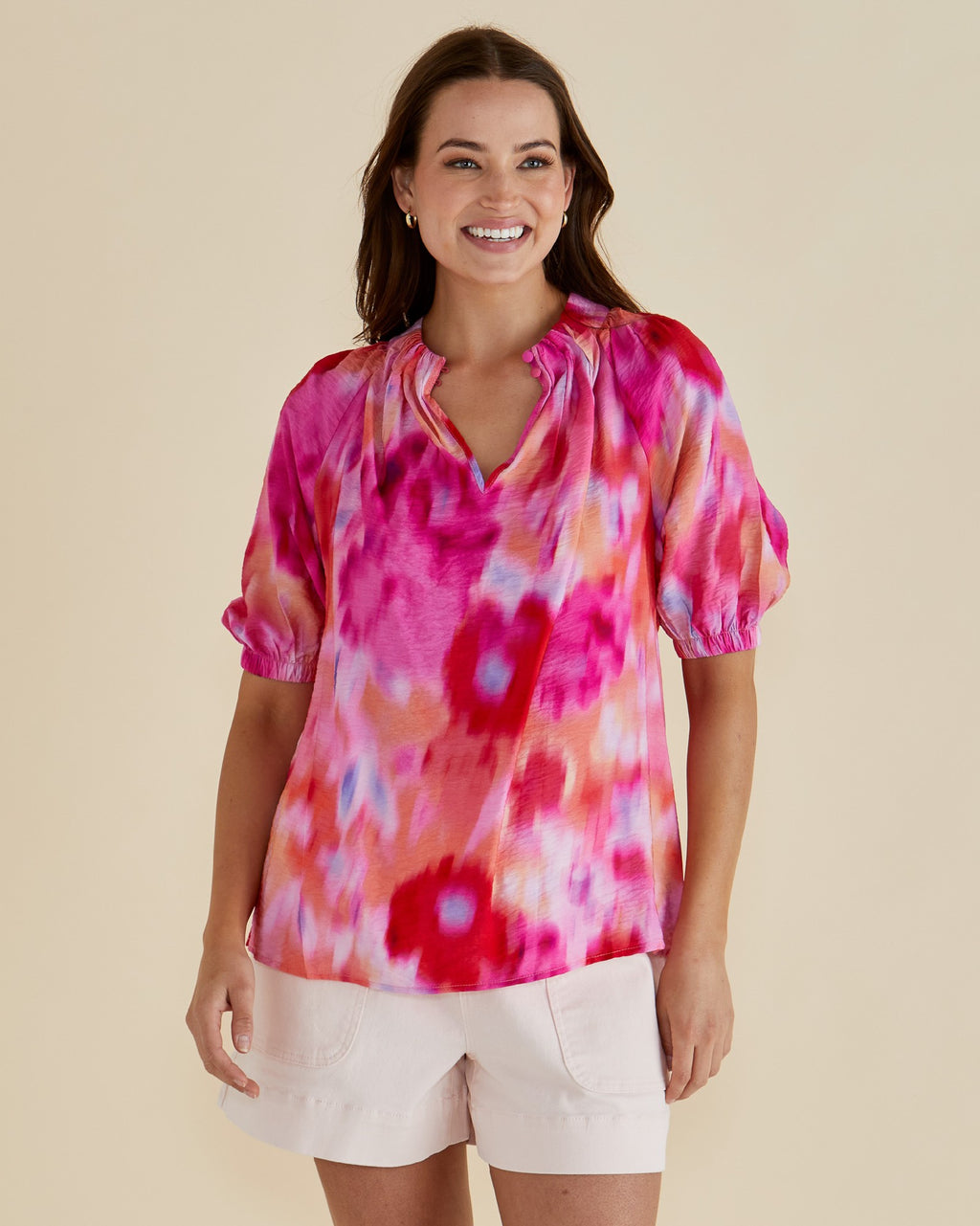 Betty Basics Joanne Blouse - Floral Abstract [SZ:8]