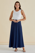 Load image into Gallery viewer, Betty Basics Mindy Skirt - Navy Blue [SZ:8]
