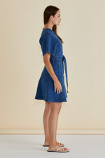 Load image into Gallery viewer, Betty Basics Fiori Denim Dress [CLR:MID WASH BLUE DENIM SZ:8]
