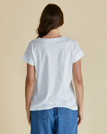 Load image into Gallery viewer, Betty Basics Tracy V-Neck Tee - White [SZ:8]
