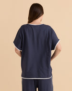 Load image into Gallery viewer, Betty Basics Clara Tee - Petrol/White [SZ:8]
