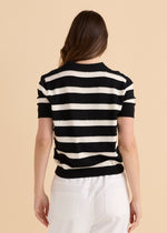 Load image into Gallery viewer, Betty Basics Salford Knit Polo - Cream/Black [SZ:8]
