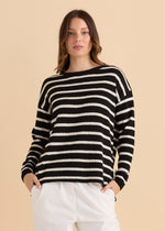 Load image into Gallery viewer, Betty Basics Bradford Knit Top - Cream/Black [SZ:8]

