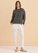 Load image into Gallery viewer, Betty Basics Bradford Knit Top - Cream/Black [SZ:8]
