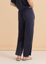 Load image into Gallery viewer, Betty Basics Evelyn Wide Leg Jogger - Petrol/White [SZ:8]
