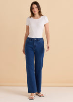 Load image into Gallery viewer, Betty Basics Straight Leg Jean - Dusty Blue [SZ:8]
