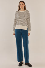 Load image into Gallery viewer, Betty Basics Louis Sweater - Cream/Black Stripe [SZ:6]

