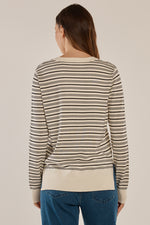 Load image into Gallery viewer, Betty Basics Louis Sweater - Cream/Black Stripe [SZ:6]
