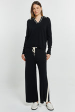 Load image into Gallery viewer, Betty Basics Makenna Polo Sweater - Black [SZ:8]
