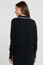 Load image into Gallery viewer, Betty Basics Makenna Polo Sweater - Black [SZ:8]
